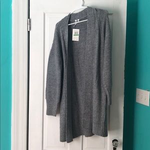 Long cable knit sweater